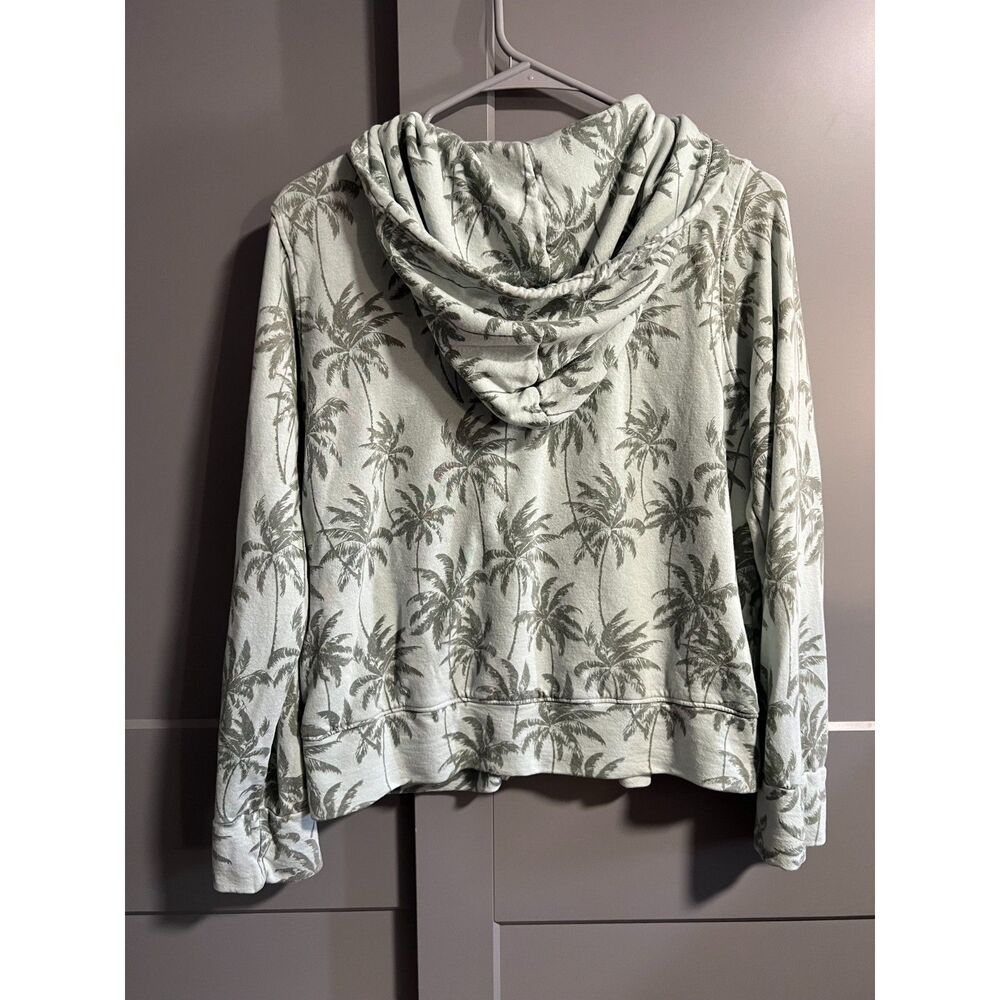 Sundry Women Full Zip Hooded Jacket Palm Tree Print Green Size 3 (US Medium) - Picture 2 of 4